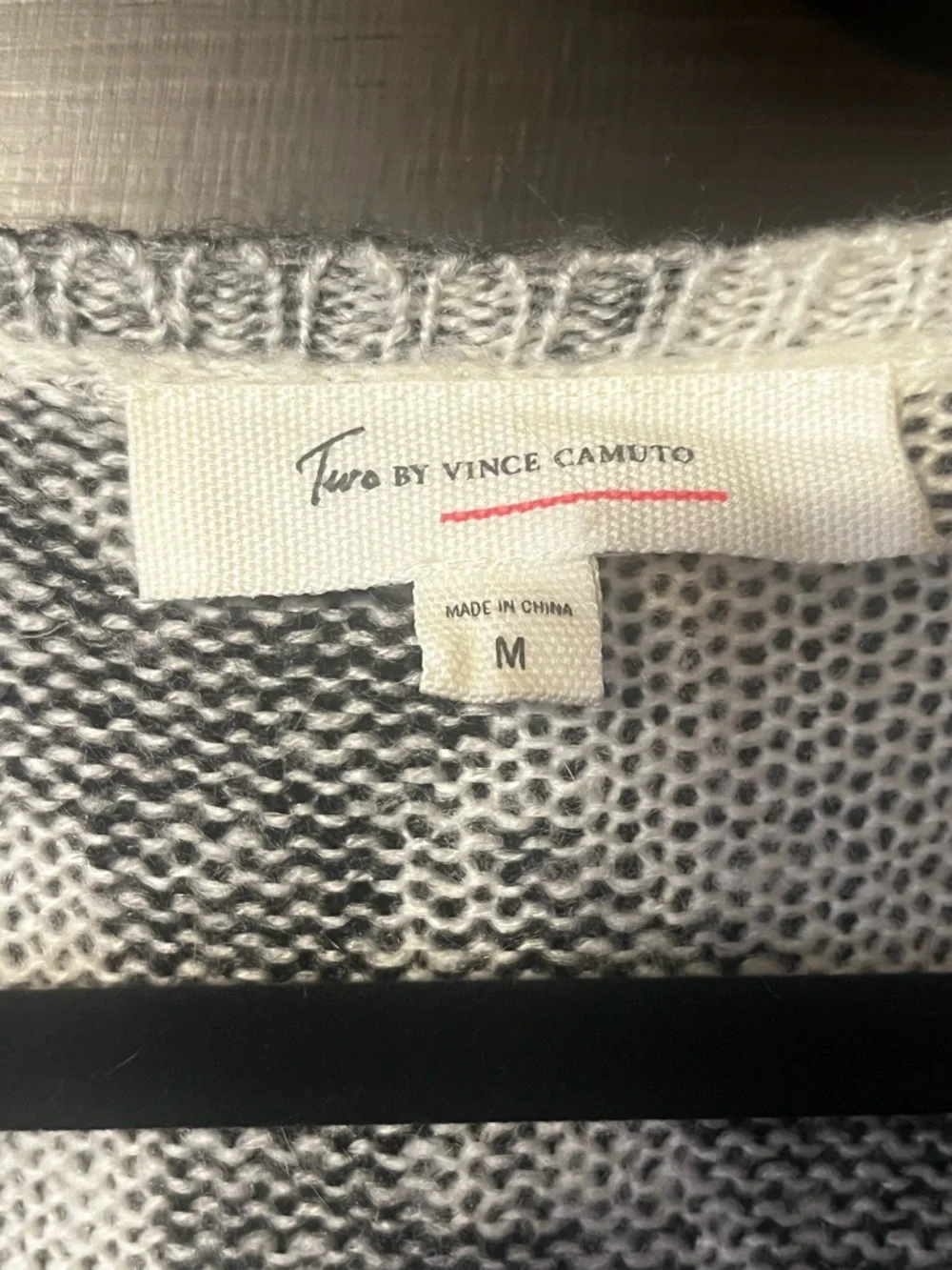 Vince Camuto Black and White Marled Knit Sweater - Picture 6 of 7